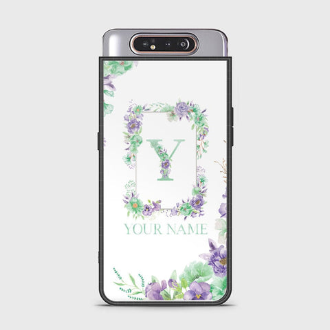 Samsung Galaxy A80 Cover - Personalized Alphabet Series - HQ Ultra Shine Premium Infinity Glass Soft Silicon Borders Case