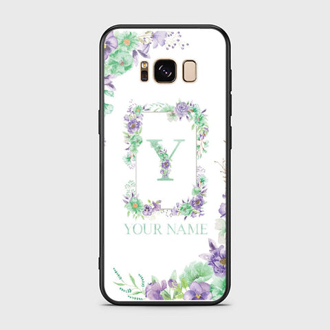 Samsung Galaxy S8 Cover - Personalized Alphabet Series - HQ Ultra Shine Premium Infinity Glass Soft Silicon Borders Case