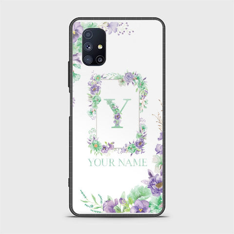 Samsung Galaxy M51 Cover - Personalized Alphabet Series - HQ Ultra Shine Premium Infinity Glass Soft Silicon Borders Case