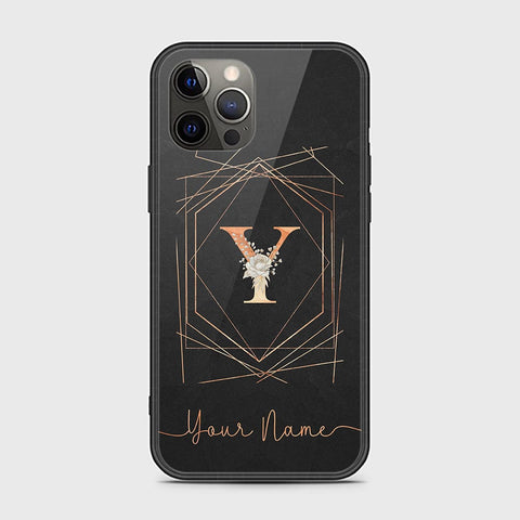 iPhone 12 Pro Max Cover -Personalized Alphabet Series - HQ Ultra Shine Premium Infinity Glass Soft Silicon Borders Case