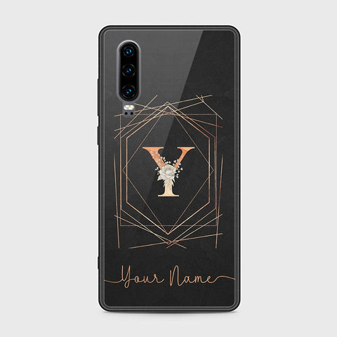 Huawei P30 Cover - Personalized Alphabet Series Series - HQ Ultra Shine Premium Infinity Glass Soft Silicon Borders Case