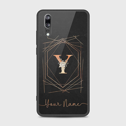 Huawei P20 Cover - Personalized Alphabet Series Series - HQ Ultra Shine Premium Infinity Glass Soft Silicon Borders Case