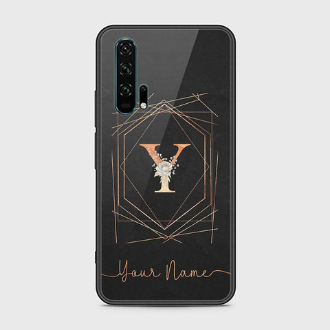 Honor 20 Pro Cover - Personalized Alphabet Series Series - HQ Ultra Shine Premium Infinity Glass Soft Silicon Borders Case