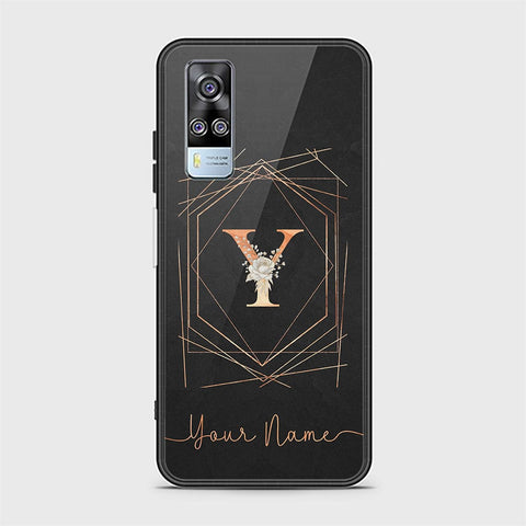 Vivo Y51s Cover - Personalized Alphabet Series - HQ Ultra Shine Premium Infinity Glass Soft Silicon Borders Case