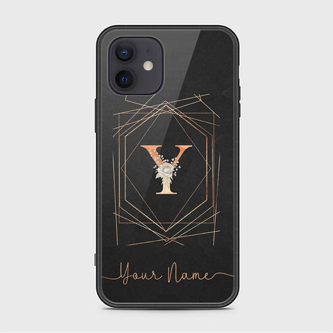 iPhone 12 Mini Cover - Personalized Alphabet Series Series - HQ Ultra Shine Premium Infinity Glass Soft Silicon Borders Case