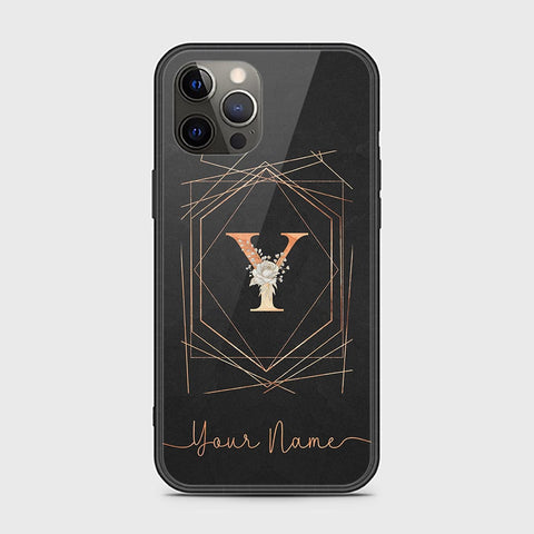 iPhone 12 Cover -Personalized Alphabet Series - HQ Ultra Shine Premium Infinity Glass Soft Silicon Borders Case