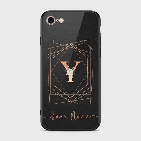 iPhone 8 / 7 Cover -Personalized Alphabet Series - HQ Ultra Shine Premium Infinity Glass Soft Silicon Borders Case