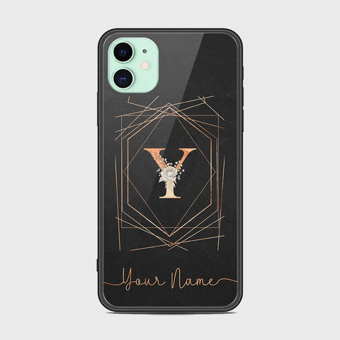 iPhone 11 Cover -Personalized Alphabet Series - HQ Ultra Shine Premium Infinity Glass Soft Silicon Borders Case