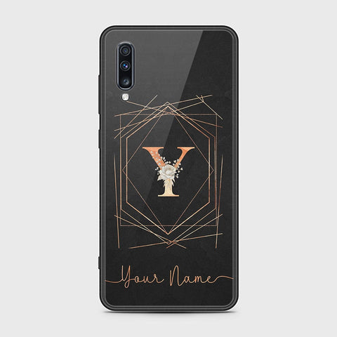 Samsung Galaxy A70 Cover - Personalized Alphabet Series - HQ Ultra Shine Premium Infinity Glass Soft Silicon Borders Case