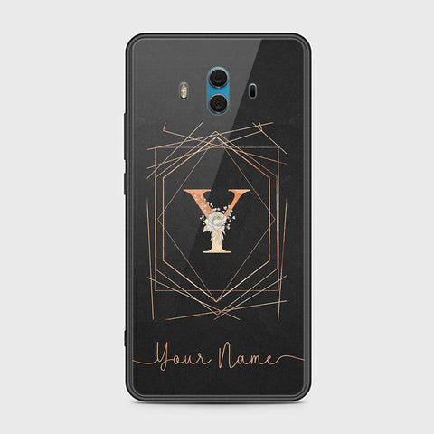 Huawei Mate 10 Cover - Personalized Alphabet Series Series - HQ Ultra Shine Premium Infinity Glass Soft Silicon Borders Case