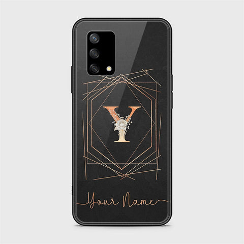Oppo F19 Cover - Personalized Alphabet Series Series - HQ Ultra Shine Premium Infinity Glass Soft Silicon Borders Case
