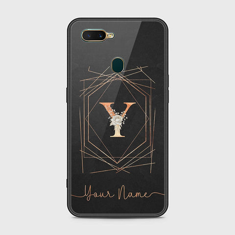 Oppo A7 Cover - Personalized Alphabet Series Series - HQ Ultra Shine Premium Infinity Glass Soft Silicon Borders Case