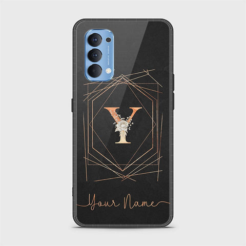 Oppo Reno 4 Cover - Personalized Alphabet Series - HQ Ultra Shine Premium Infinity Glass Soft Silicon Borders Case