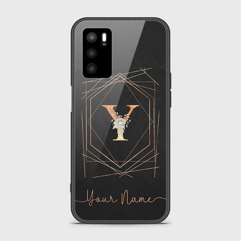 Oppo A16 Cover - Personalized Alphabet Series - HQ Ultra Shine Premium Infinity Glass Soft Silicon Borders Case