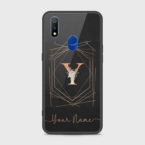 Realme 3 Pro Cover - Personalized Alphabet Series - HQ Ultra Shine Premium Infinity Glass Soft Silicon Borders Case