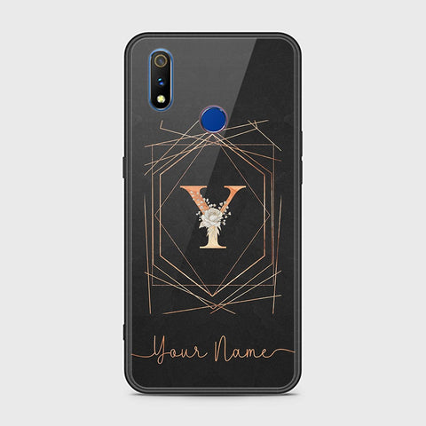 Realme 3 Cover - Personalized Alphabet Series - HQ Ultra Shine Premium Infinity Glass Soft Silicon Borders Case