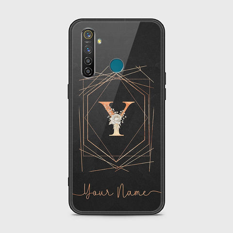 Realme 5 Pro Cover - Personalized Alphabet Series - HQ Ultra Shine Premium Infinity Glass Soft Silicon Borders Case