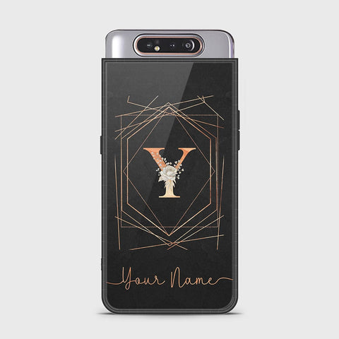 Samsung Galaxy A80 Cover - Personalized Alphabet Series - HQ Ultra Shine Premium Infinity Glass Soft Silicon Borders Case