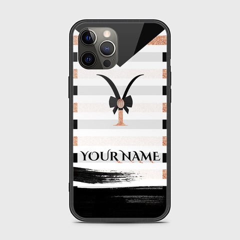 iPhone 12 Pro Max Cover -Personalized Alphabet Series - HQ Ultra Shine Premium Infinity Glass Soft Silicon Borders Case