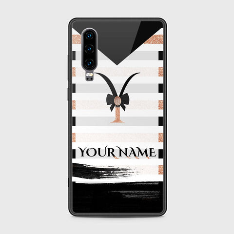 Huawei P30 Cover - Personalized Alphabet Series Series - HQ Ultra Shine Premium Infinity Glass Soft Silicon Borders Case