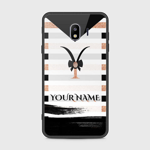 Samsung Galaxy J4 2018 Cover - Personalized Alphabet Series Series - HQ Ultra Shine Premium Infinity Glass Soft Silicon Borders Case