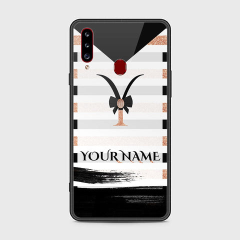 Samsung Galaxy A20s Cover - Personalized Alphabet Series Series - HQ Ultra Shine Premium Infinity Glass Soft Silicon Borders Case