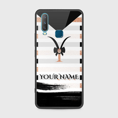 Vivo Y12 Cover - Personalized Alphabet Series Series - HQ Ultra Shine Premium Infinity Glass Soft Silicon Borders Case