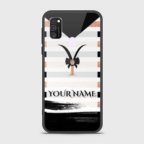 Samsung Galaxy M30s Cover - Personalized Alphabet Series Series - HQ Ultra Shine Premium Infinity Glass Soft Silicon Borders Case