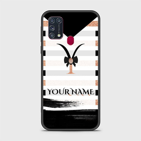 Samsung Galaxy M31 Cover - Personalized Alphabet Series Series - HQ Ultra Shine Premium Infinity Glass Soft Silicon Borders Case