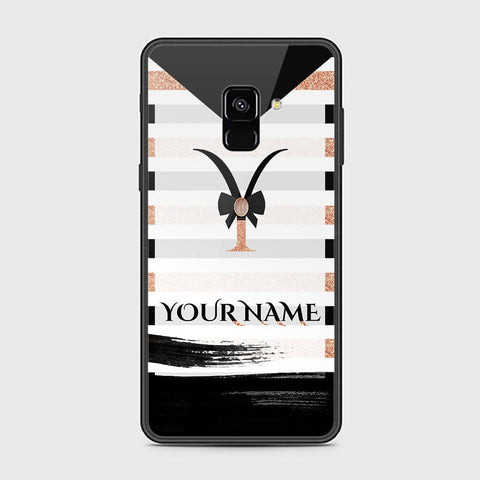 Samsung Galaxy A8 2018 Cover - Personalized Alphabet Series Series - HQ Ultra Shine Premium Infinity Glass Soft Silicon Borders Case