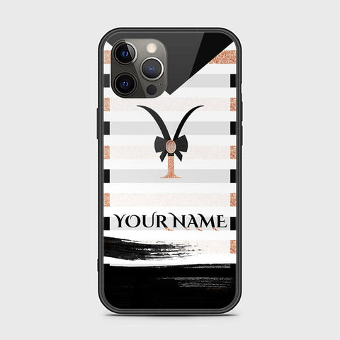 iPhone 12 Cover -Personalized Alphabet Series - HQ Ultra Shine Premium Infinity Glass Soft Silicon Borders Case