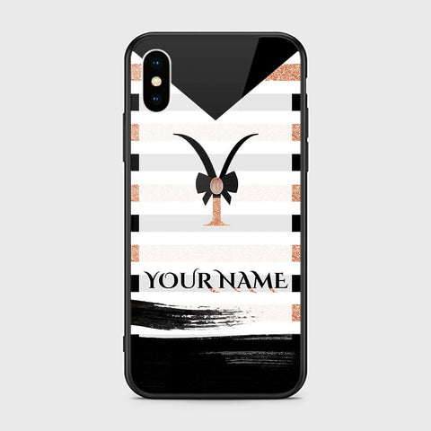 iPhone XS / X Cover -Personalized Alphabet Series - HQ Ultra Shine Premium Infinity Glass Soft Silicon Borders Case