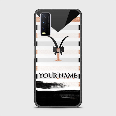 Vivo Y20i Cover - Personalized Alphabet Series - HQ Ultra Shine Premium Infinity Glass Soft Silicon Borders Case