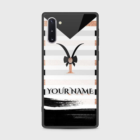 Samsung Galaxy Note 10 Cover - Personalized Alphabet Series Series - HQ Ultra Shine Premium Infinity Glass Soft Silicon Borders Case