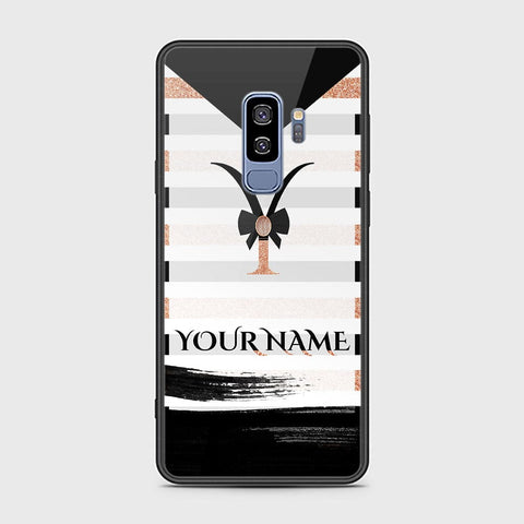 Samsung Galaxy S9 Plus Cover - Personalized Alphabet Series Series - HQ Ultra Shine Premium Infinity Glass Soft Silicon Borders Case