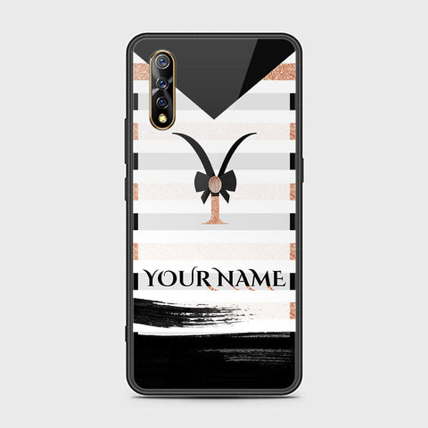 Vivo S1 Cover - Personalized Alphabet Series Series - HQ Ultra Shine Premium Infinity Glass Soft Silicon Borders Case