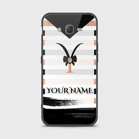 Samsung Galaxy J7 2015 Cover - Personalized Alphabet Series - HQ Ultra Shine Premium Infinity Glass Soft Silicon Borders Case