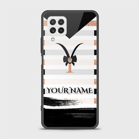 Samsung Galaxy A22 Cover - Personalized Alphabet Series - HQ Ultra Shine Premium Infinity Glass Soft Silicon Borders Case