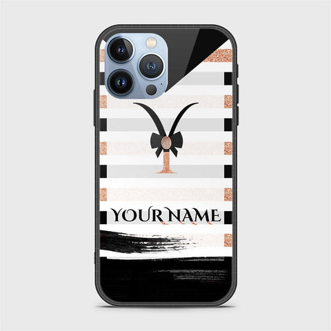 iPhone 14 Pro Max Cover - Personalized Alphabet Series - HQ Ultra Shine Premium Infinity Glass Soft Silicon Borders Case