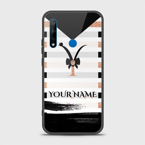 Huawi P20 Lite 2019 Cover - Personalized Alphabet Series - HQ Ultra Shine Premium Infinity Glass Soft Silicon Borders Case