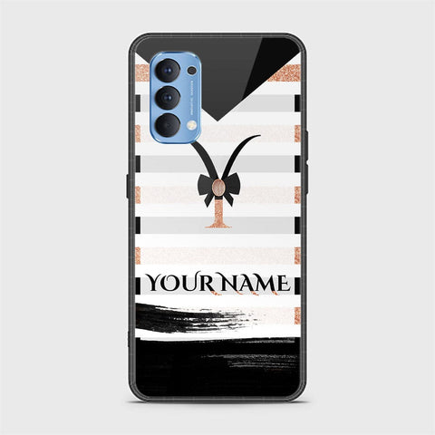 Oppo Reno 4 Cover - Personalized Alphabet Series - HQ Ultra Shine Premium Infinity Glass Soft Silicon Borders Case