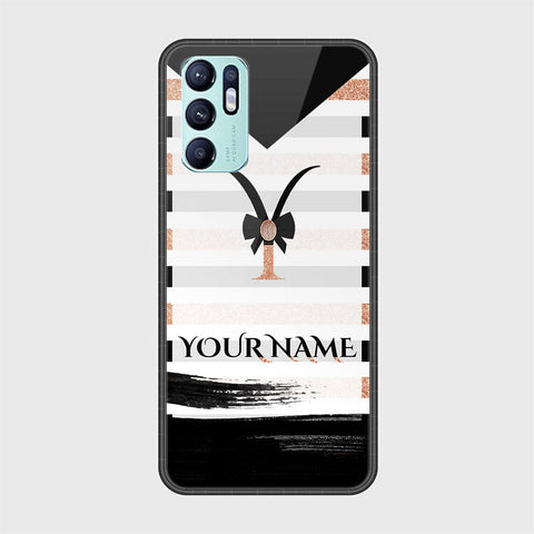 Oppo Reno 6 Cover - Personalized Alphabet Series - HQ Ultra Shine Premium Infinity Glass Soft Silicon Borders Case