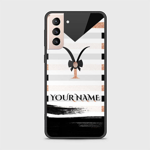 Samsung Galaxy S21 FE 5G Cover - Personalized Alphabet Series - HQ Ultra Shine Premium Infinity Glass Soft Silicon Borders Case