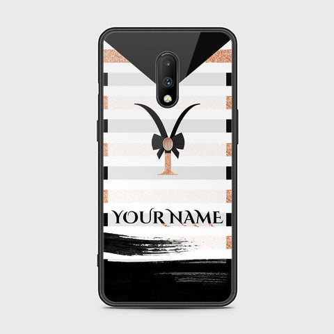 OnePlus 6T Cover - Personalized Alphabet Series - HQ Ultra Shine Premium Infinity Glass Soft Silicon Borders Case