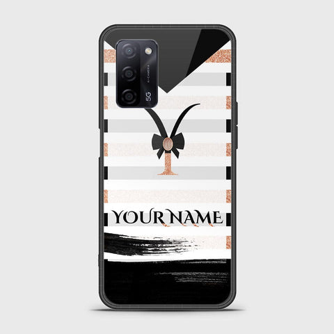 Oppo A55s Cover - Personalized Alphabet Series Series - HQ Ultra Shine Premium Infinity Glass Soft Silicon Borders Case