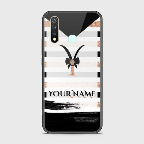 Vivo Y19 Cover - Personalized Alphabet Series - HQ Ultra Shine Premium Infinity Glass Soft Silicon Borders Case