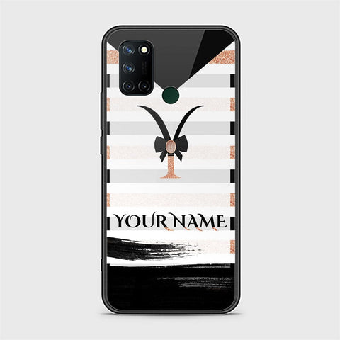 Realme 7i Cover - Personalized Alphabet Series - HQ Ultra Shine Premium Infinity Glass Soft Silicon Borders Case