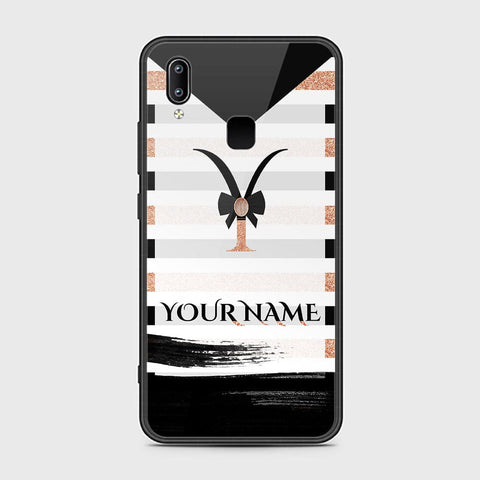 Vivo Y95 Cover - Personalized Alphabet Series - HQ Ultra Shine Premium Infinity Glass Soft Silicon Borders Case