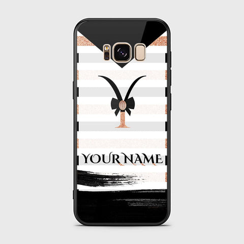 Samsung Galaxy S8 Cover - Personalized Alphabet Series - HQ Ultra Shine Premium Infinity Glass Soft Silicon Borders Case