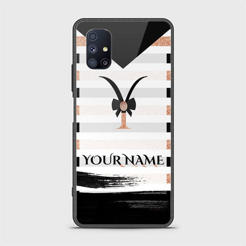 Samsung Galaxy M51 Cover - Personalized Alphabet Series - HQ Ultra Shine Premium Infinity Glass Soft Silicon Borders Case